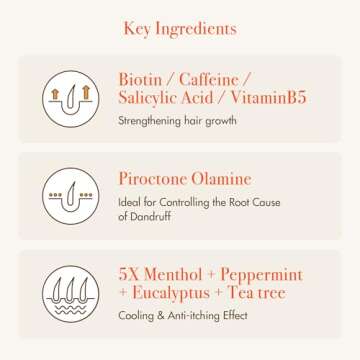 Red by Kiss Growth MD Scalp Shampoo, 5X Menthol Extra Tingling for Thicker & Fuller Hair, Vitamins & Biotin Infused for Strengthening & Itch Relief, Vegan Formula & Cruelty Free (10oz)