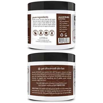 pureSCRUBS Premium Coconut Body Scrub Set - Large 16oz Dead Sea Salt Body Scrub With Infused Essenti...