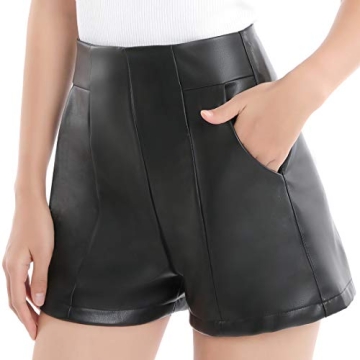 Stylish Everbellus Faux Leather Shorts with Pockets