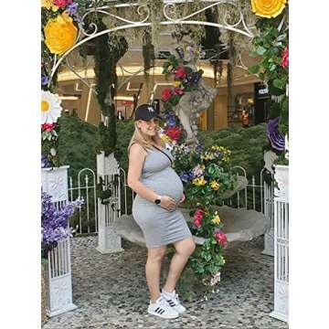 LAGSHIAN Women's Sexy Bodycon Tank Dress Sleeveless Basic Midi Club Dresses Iongrey