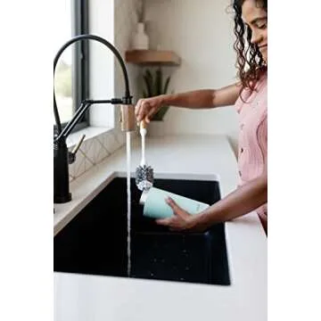 Ello Bottle Brush and Straw Cleaning Set, Perfect for Cleaning Large Waterbottles and Tumblers, Dishwasher Safe, BPA Free