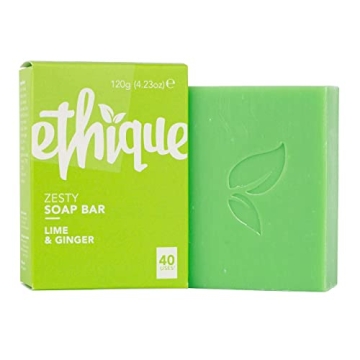 Ethique Zesty Lime & Ginger Soap Bar - Body Wash for All Skin Types - Plastic-Free, Vegan, Cruelty-F...
