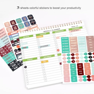 Spiral Weekly Planner 8.7"X9.5" - Ideal for Organizing Tasks