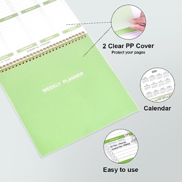 Spiral Weekly Planner 8.7"X9.5" - Ideal for Organizing Tasks