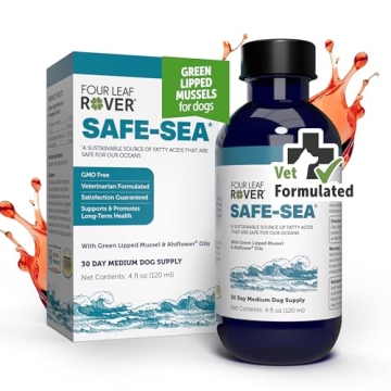 Four Leaf Rover Safe-Sea - Veterinarian Formulated Omega 3 for Dogs with Green Lipped Mussel Oil, Ah...
