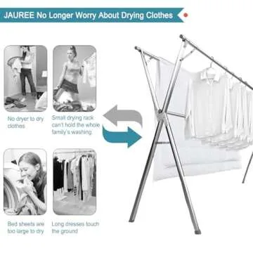 JAUREE 79 Inches Drying Rack - Adjustable & Foldable