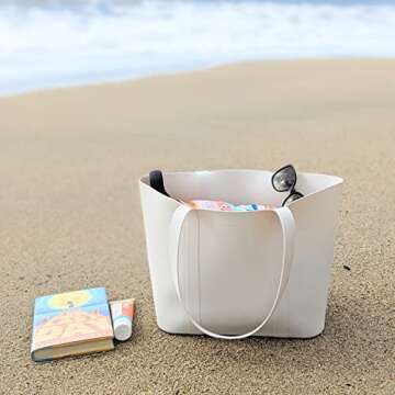 Bellwood Silicone Beach Tote Bag - Waterproof, Washable, Minimalist Design for Outdoor Activities