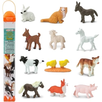Safari Ltd. Farm Babies TOOB - 12 Miniature Animal Figurines for Kids 3+
