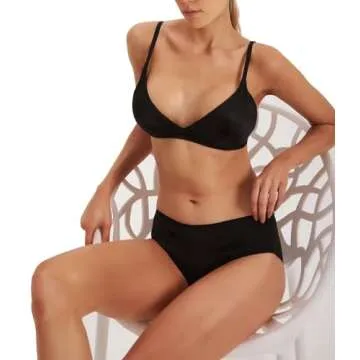 SilRiver Women's Silk Soft Cup Wireless Bra Bralette Top with Smooth Satin (Large, Black)