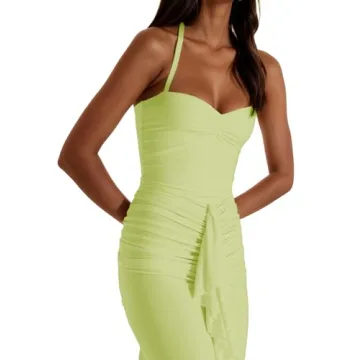 Elegant Women's Maxi Dress with Ruffles and Tassels