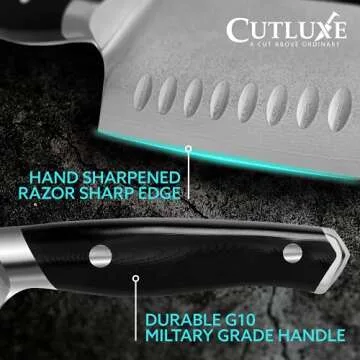 Cutluxe Shinobi Santoku Knife - 7" AUS-10 Steel Blade