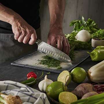 Cutluxe Shinobi Santoku Knife - 7" AUS-10 Steel Blade