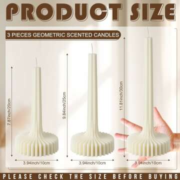 Set of 3 Elegant Unscented Soy Wax Candles