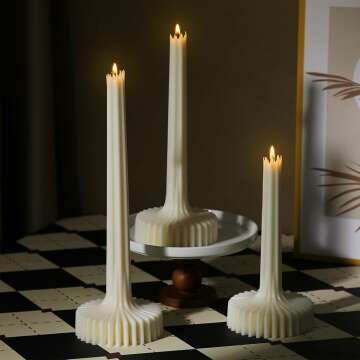 Set of 3 Elegant Unscented Soy Wax Candles