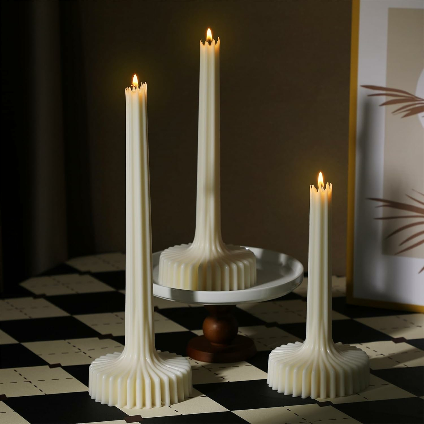 Set of 3 Elegant Unscented Soy Wax Candles