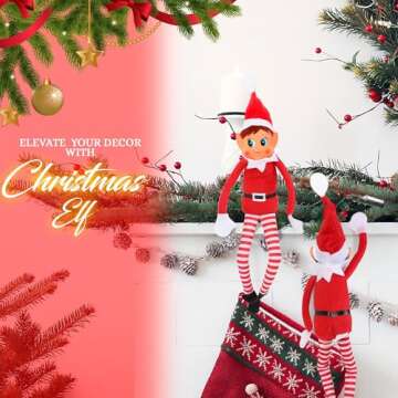 Christmas Elf Behaving Badly Plush Toy | Elfette Novelty Long Bendy Naughty Girl Christmas Doll | 12...