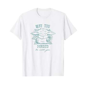 Star Wars May The Fourth Be With You Grogu Line Art T-Shirt
