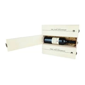 Twine Anniversary Wooden Wine Gift Box for 3 Bottles