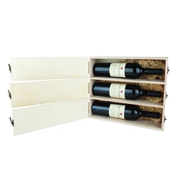 Twine Anniversary Wooden Wine Gift Box for 3 Bottles