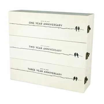 Twine Anniversary Wooden Wine Gift Box for 3 Bottles