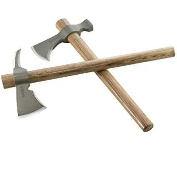 CRKT Woods Chogan Tomahawk Axe: RMJ T-Hawk Lightweight Outdoor Camping Axe with Hammerhead, Forged Carbon Steel Blade, and Hickory Wooden Handle 2730