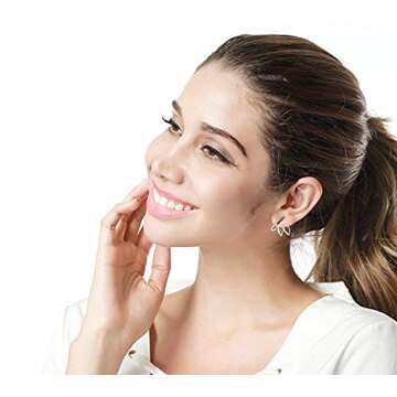 Qiaoying 2 Pairs Lotus Flower Earrings lightweight Ear Cuffs Stud Earrings Jackets Elegant Fashionable