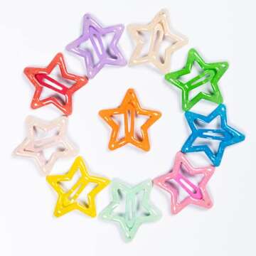 YAOKUA Star Hair Clips for Girls - 50 Pcs No Slip Barrettes