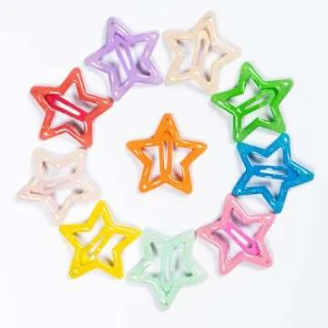 YAOKUA Star Hair Clips for Girls - 50 Pcs No Slip Barrettes
