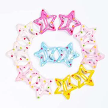 YAOKUA Star Hair Clips for Girls - 50 Pcs No Slip Barrettes