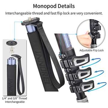 Carbon Fiber Video Monopod Kit - Lightweight & Versatile