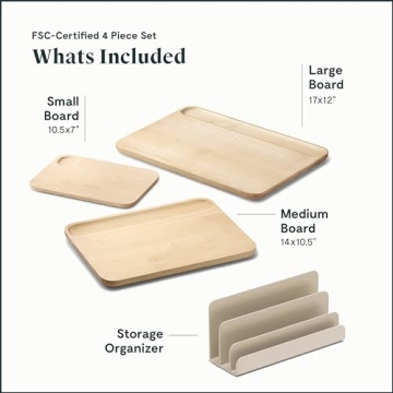 Caraway 4-Piece Eco-Friendly Wood Cutting Board Set