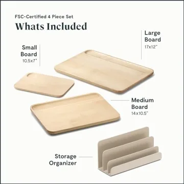 Caraway 4-Piece Eco-Friendly Wood Cutting Board Set