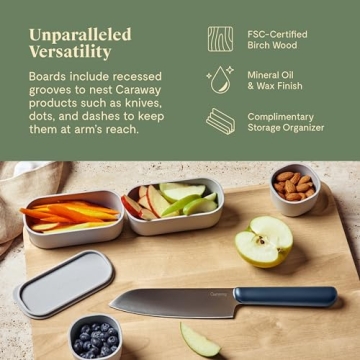 Caraway 4-Piece Eco-Friendly Wood Cutting Board Set