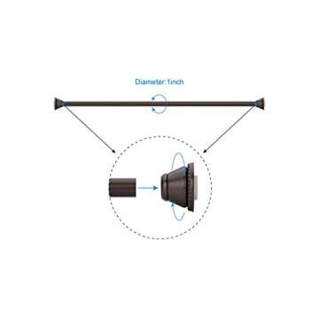 Amazer Shower Curtain Rod 42-72 inches Adjustable Shower Rod Tension Spring Curtain Rod No Drill for...