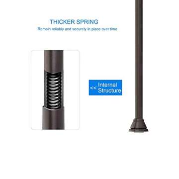 Amazer Shower Curtain Rod 42-72 inches Adjustable Shower Rod Tension Spring Curtain Rod No Drill for Bathroom Bedroom Window Closet Doorway, Light Bronze