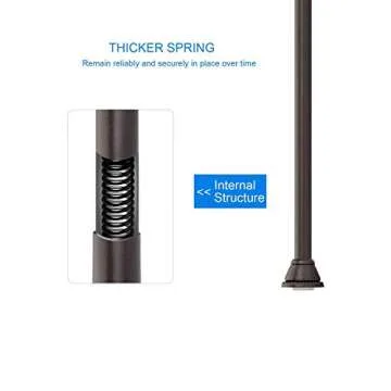 Amazer Shower Curtain Rod 42-72 inches Adjustable Shower Rod Tension Spring Curtain Rod No Drill for Bathroom Bedroom Window Closet Doorway, Light Bronze