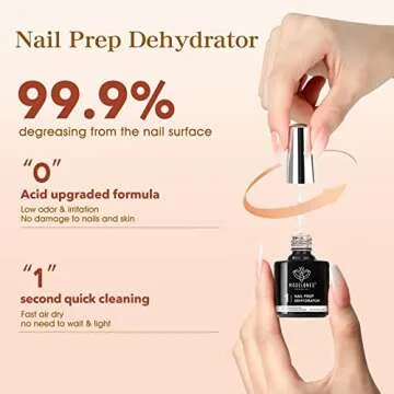 Modelones 9 in One Nail Glue Gel Nail Prep Dehydrate Gel Nail Kit Nail Extension Set for False Nail Tips/Acrylic Nails/Base Gel/Bloom Gel/Adhesive Bond, Long Lasting Curing Needed