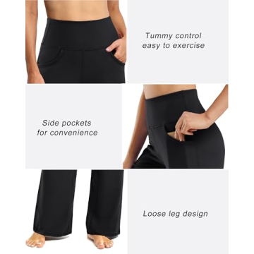 Promover Stylish Stretchy Wide Leg Yoga Pants for Women