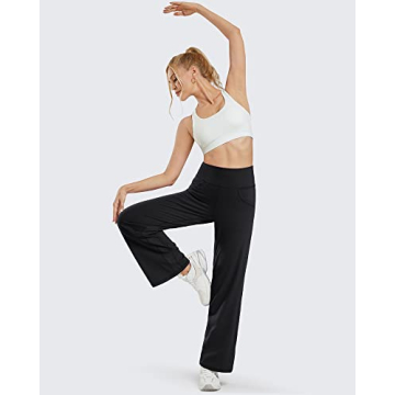 Promover Stylish Stretchy Wide Leg Yoga Pants for Women