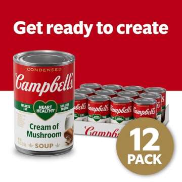 Campbell's Heart Healthy Cream of Mushroom Soup - 12 Pack