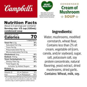 Campbell's Heart Healthy Cream of Mushroom Soup - 12 Pack