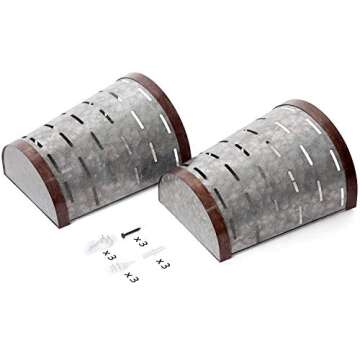 Mkono Galvanized Wall Planter Metal Bucket, Set of 2 Farmhouse Hanging Wall Vase Planters for Cotton Stems Succulents or Herbs, Wall Flower Vases for Country Rustic Home Wall Decor