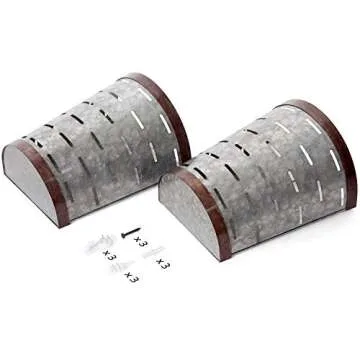 Mkono Galvanized Wall Planter Metal Bucket, Set of 2 Farmhouse Hanging Wall Vase Planters for Cotton Stems Succulents or Herbs, Wall Flower Vases for Country Rustic Home Wall Decor