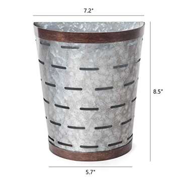 Mkono Galvanized Wall Planter Metal Bucket, Set of 2 Farmhouse Hanging Wall Vase Planters for Cotton Stems Succulents or Herbs, Wall Flower Vases for Country Rustic Home Wall Decor