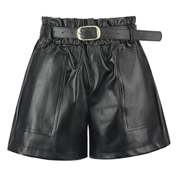 RAMISU Women's High Waisted Faux Leather Shorts - Chic & Comfortable