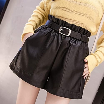 RAMISU Women's Faux Leather High Waisted Shorts - Stylish & Comfortable