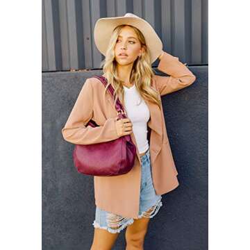 Light-weight Faux Leather Medium Hobo Bag for Daily Use