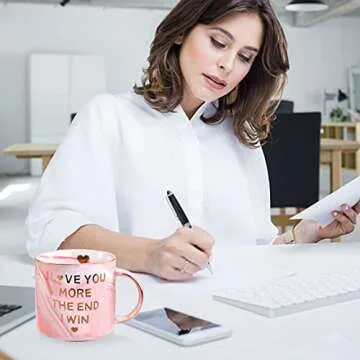 Valentines Day Gifts for Her Girlfriend Wife, 12 oz Coffee Mug for Women, Christmas Birthday Anniversary New Year Novelty Mug Gift from boyfriend Husband Daughter Son Funny Presents