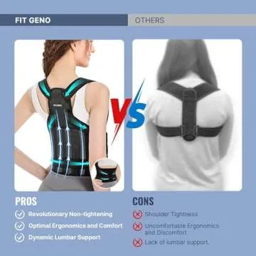Fit Geno Posture Corrector for Women and Men - Adjustable Back Brace & Straightener for Scoliosis, H...
