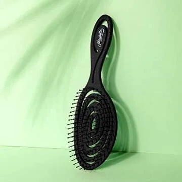Ninabella Organic Detangling Hair Brush for Women, Men & Children - Does not Pull on Hair - Hair Straightening Brushes for Straight, Curly & Wet Hair - Unique Spiral Hairbrush